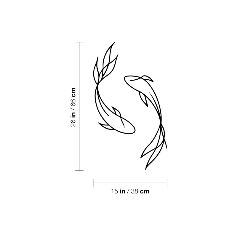 Vinyl Wall Art Decal - Koi Fish - 26" x 15" - Trendy Figure Minimalist Animal Design Sticker For Home Bedroom Mirror Living Room Work Office Window Decor 4