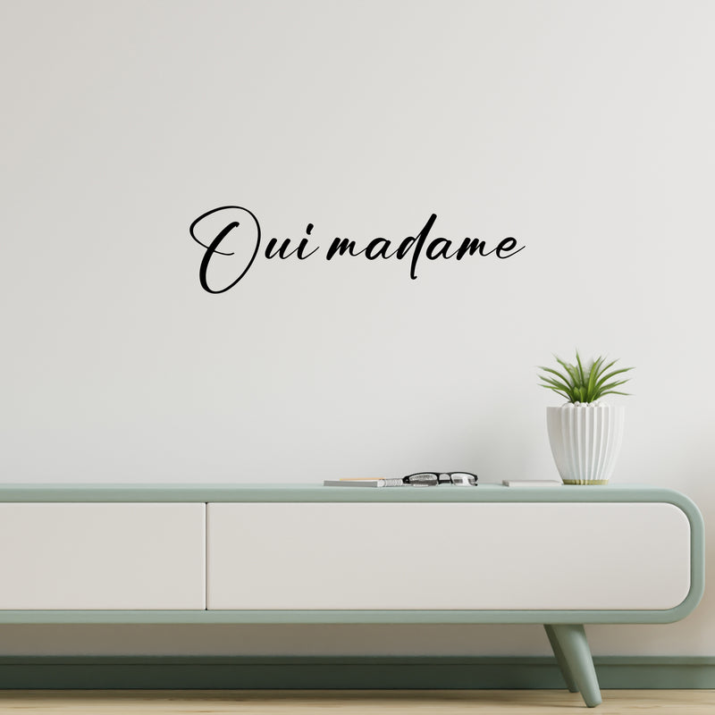 Vinyl Wall Art Decal - Oui Madame - 2 - Trendy Cute Inspirational French Word Quote Sticker For Friends Couples Love Home Bedroom Living Room Decor 3