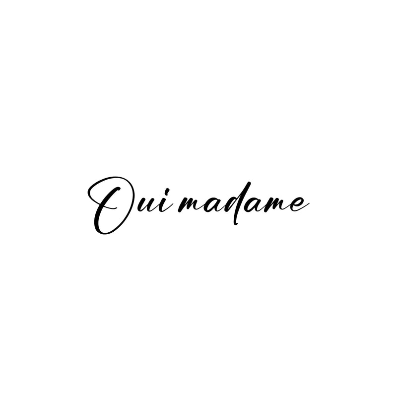 Vinyl Wall Art Decal - Oui Madame - 2 - Trendy Cute Inspirational French Word Quote Sticker For Friends Couples Love Home Bedroom Living Room Decor 1