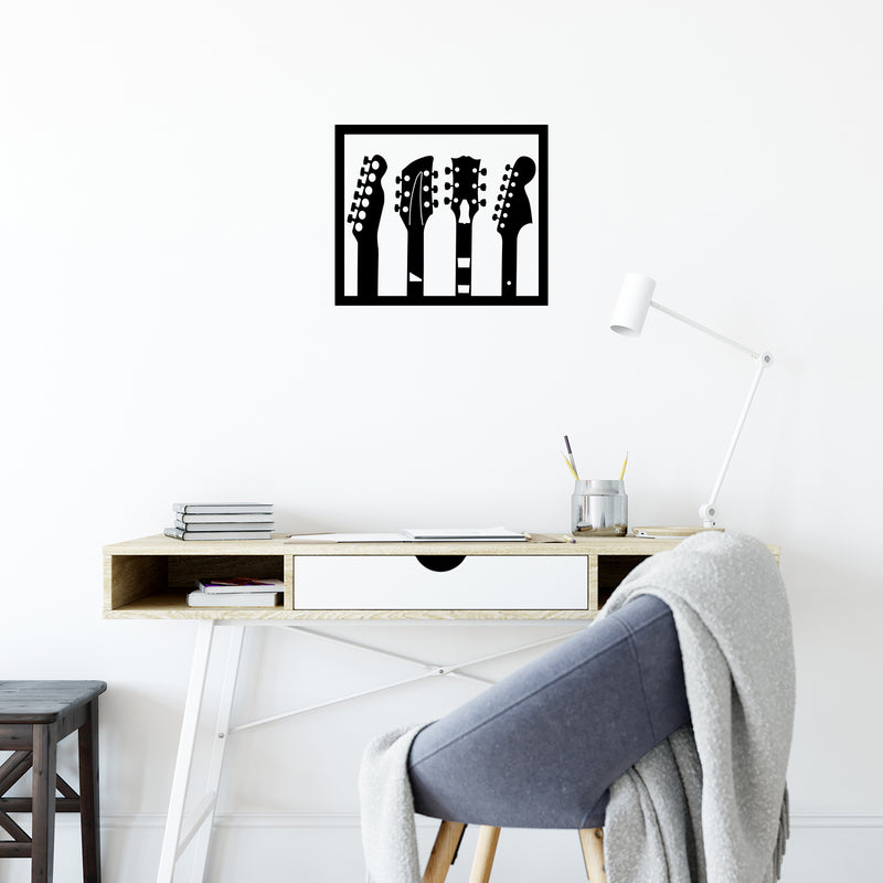 Vinyl Wall Art Decal - Guitars Silhouettes - 17" x 20" - Trendy Cool Design Sticker For Home Boys Room Teen Bedroom Playroom Office Coffee Shop Music Storefront Decor 2