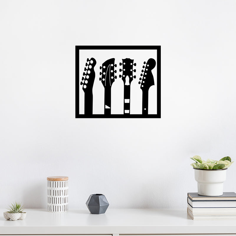 Vinyl Wall Art Decal - Guitars Silhouettes - 17" x 20" - Trendy Cool Design Sticker For Home Boys Room Teen Bedroom Playroom Office Coffee Shop Music Storefront Decor 3