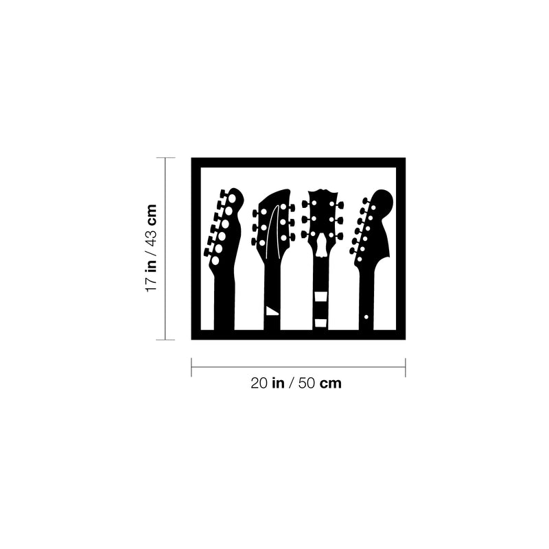 Vinyl Wall Art Decal - Guitars Silhouettes - 17" x 20" - Trendy Cool Design Sticker For Home Boys Room Teen Bedroom Playroom Office Coffee Shop Music Storefront Decor 4