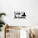 Vinyl Wall Art Decal - Little Dreamer - Modern Inspirational Cute Moon Stars Design Sticker For Children Bedroom Home Baby Nursery Daycare Kids Room Decor 2