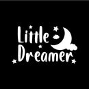 Vinyl Wall Art Decal - Little Dreamer - 8" x 14" - Modern Inspirational Cute Moon Stars Design Sticker For Children Bedroom Home Baby Nursery Daycare Kids Room Decor 1