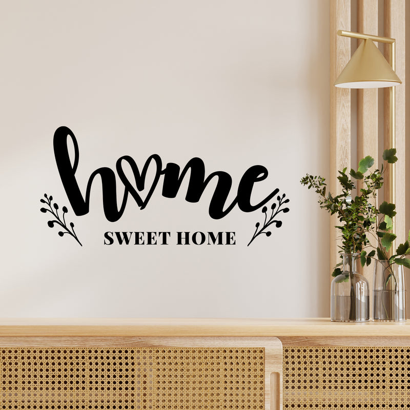 Vinyl Wall Art Decal - Home Sweet Home - 7" x 15" - Trendy Lovely Inspirational Charming Quote Sticker For Home Windows Family Living Room Doors Storefront Decor 2