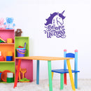 Vinyl Wall Art Decal - I Believe In Unicorns - 20" x 17" - Modern Inspirational Cute Lovely Girly Quote Sticker For Children Bedroom Home Baby Window Decor 3