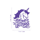 Vinyl Wall Art Decal - I Believe In Unicorns - 20" x 17" - Modern Inspirational Cute Lovely Girly Quote Sticker For Children Bedroom Home Baby Window Decor 1