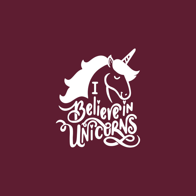Vinyl Wall Art Decal - I Believe In Unicorns - 20" x 17" - Modern Inspirational Cute Lovely Girly Quote Sticker For Children Bedroom Home Baby Window Decor 1