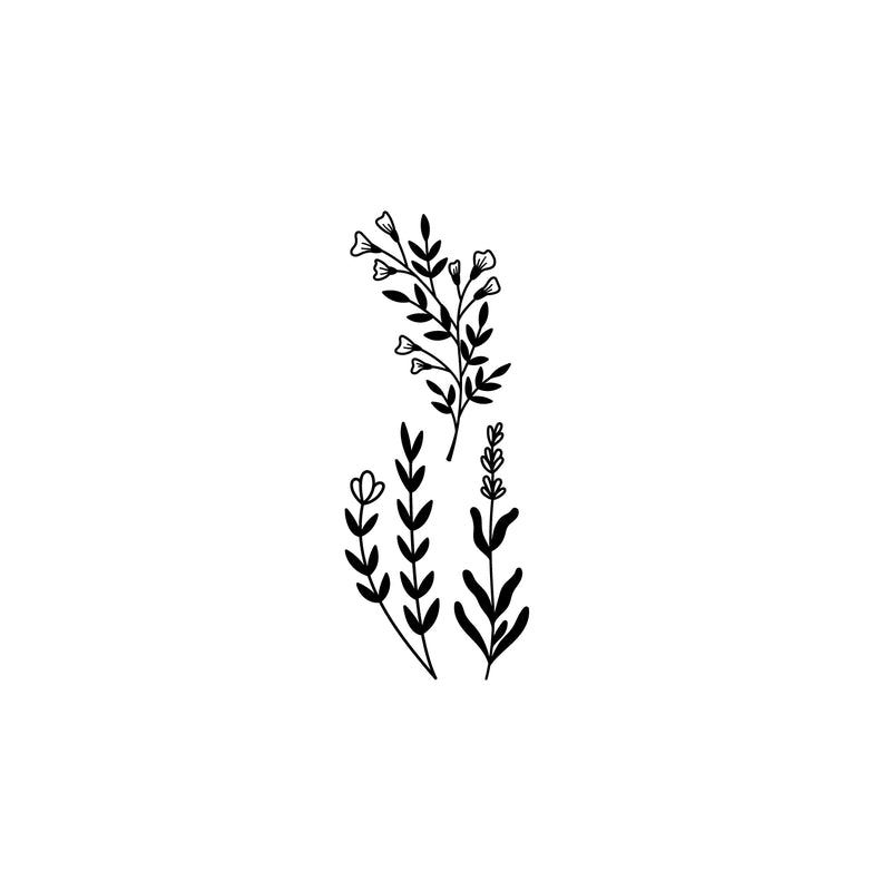 Vinyl Wall Art Decal - Flowers Outline - 45.5" x 18.5" - Trendy Inspirational Plant Design Sticker For Home Office Bedroom Living Room Indoor Garden Patio Decor 2