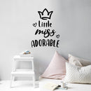 Vinyl Wall Art Decal - Little Miss Adorable - 19.5" x 14" - Cute Modern Inspirational Quote Crown Design Sticker For Home Girl Bedroom Playroom Nursery Daycare Baby Room Decor 3