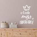 Vinyl Wall Art Decal - Little Miss Adorable - 19.5" x 14" - Cute Modern Inspirational Quote Crown Design Sticker For Home Girl Bedroom Playroom Nursery Daycare Baby Room Decor 2
