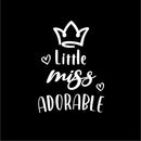 Vinyl Wall Art Decal - Little Miss Adorable - 19.5" x 14" - Cute Modern Inspirational Quote Crown Design Sticker For Home Girl Bedroom Playroom Nursery Daycare Baby Room Decor 1