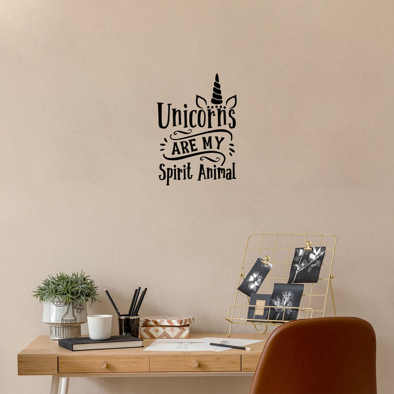 Vinyl Wall Art Decal - Unicorns Are My Spirit Animal - Modern Inspirational Cute Lovely Girly Quote Sticker For Children Bedroom Home Baby Window Decor 2