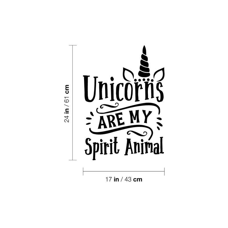 Vinyl Wall Art Decal - Unicorns Are My Spirit Animal - 24" x 17" - Modern Inspirational Cute Lovely Girly Quote Sticker For Children Bedroom Home Baby Window Decor 4