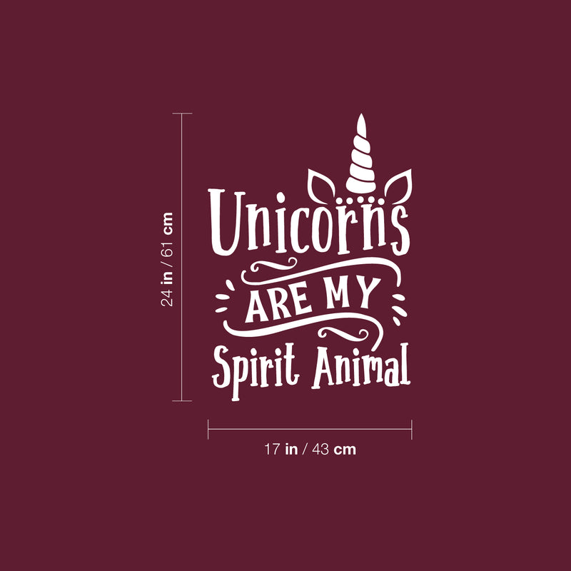 Vinyl Wall Art Decal - Unicorns Are My Spirit Animal - 24" x 17" - Modern Inspirational Cute Lovely Girly Quote Sticker For Children Bedroom Home Baby Window Decor 4