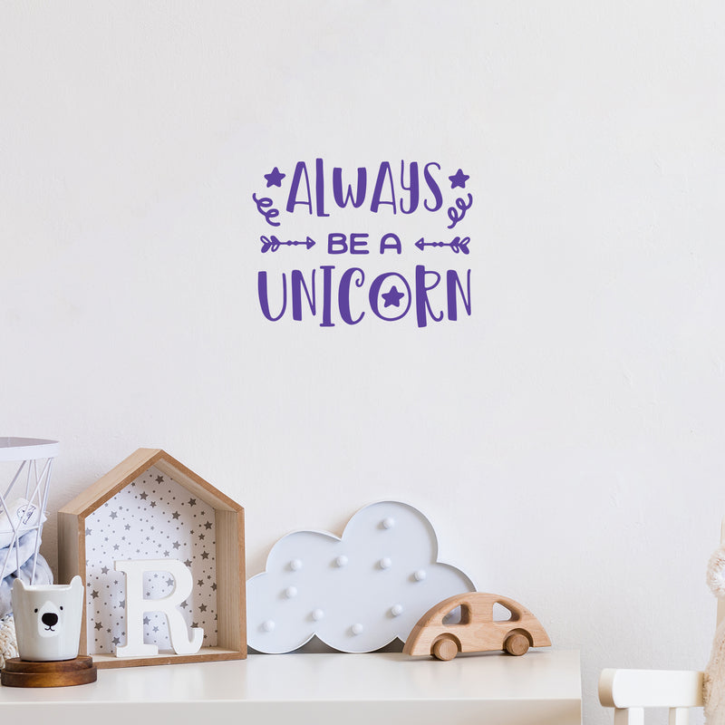 Vinyl Wall Art Decal - Always Be A Unicorn - 17" x 22" - Modern Inspirational Cute Lovely Girly Quote Sticker For Children Bedroom Home Baby Window Decor 2