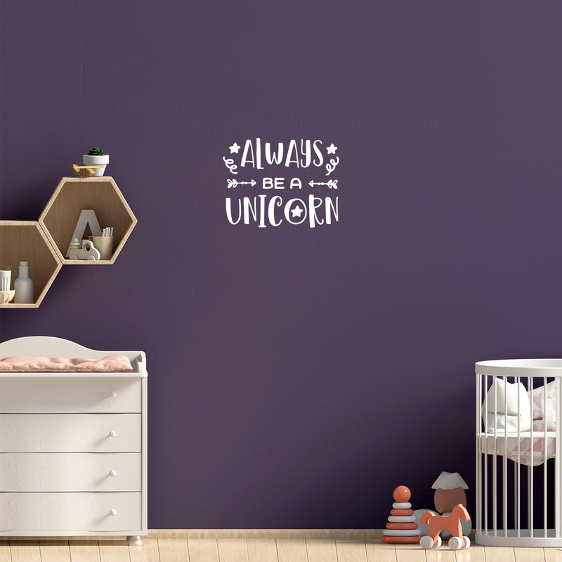 Vinyl Wall Art Decal - Always Be A Unicorn - 17" x 22" - Modern Inspirational Cute Lovely Girly Quote Sticker For Children Bedroom Home Baby Window Decor 2