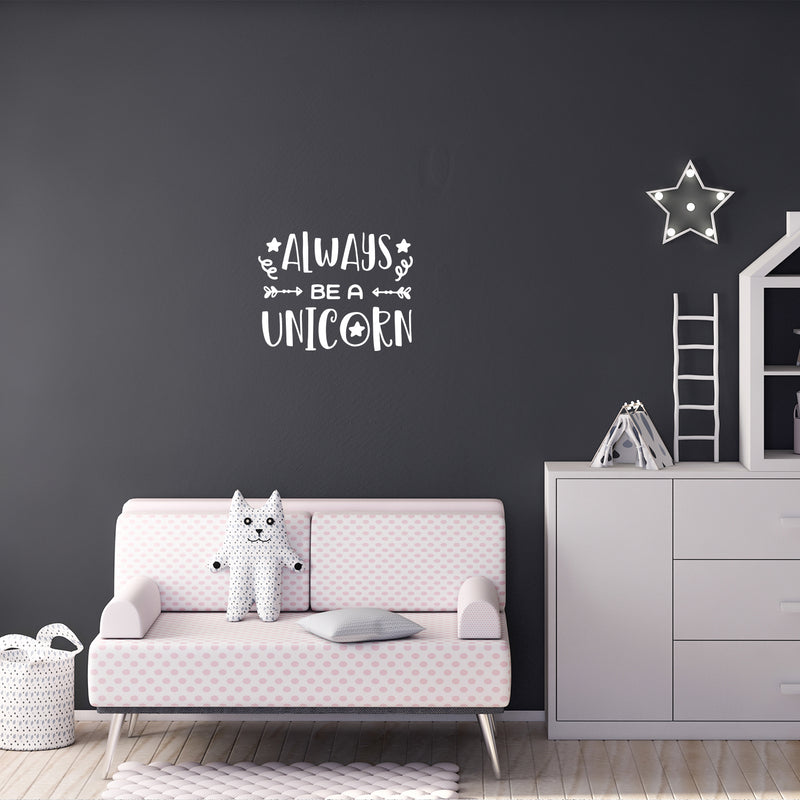 Vinyl Wall Art Decal - Always Be A Unicorn - 17" x 22" - Modern Inspirational Cute Lovely Girly Quote Sticker For Children Bedroom Home Baby Window Decor 3