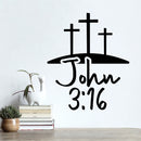 Vinyl Wall Art Decal - John 3:16 - 12" x 10" - Modern Inspirational Spiritual Religious Quote Cross Design Sticker For Home Office Church Living Room Bedroom Decor 2