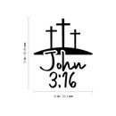 Vinyl Wall Art Decal - John 3:16 - 12" x 10" - Modern Inspirational Spiritual Religious Quote Cross Design Sticker For Home Office Church Living Room Bedroom Decor 4