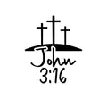 Vinyl Wall Art Decal - John 3:16 - Modern Inspirational Spiritual Religious Quote Cross Design Sticker For Home Office Church Living Room Bedroom Decor 1