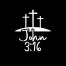 Vinyl Wall Art Decal - John 3:16 - 12" x 10" - Modern Inspirational Spiritual Religious Quote Cross Design Sticker For Home Office Church Living Room Bedroom Decor 1