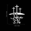 Vinyl Wall Art Decal - John 3:16 - 12" x 10" - Modern Inspirational Spiritual Religious Quote Cross Design Sticker For Home Office Church Living Room Bedroom Decor 4