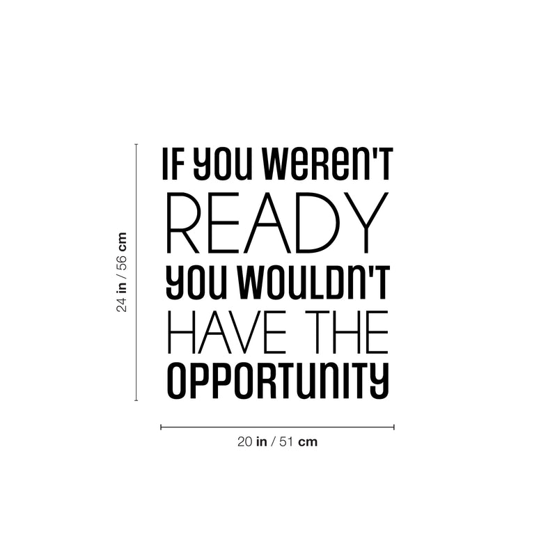 Vinyl Wall Art Decal - If You Weren't Ready - 24" x 20" - Trendy Motivating Positive Quote Sticker For Office Meetings Conference Room School Classroom Coffee Shop Decor 4