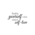 Vinyl Wall Art Decal - Accepting Yourself - 13. Inspiring Lovely Positive Self Esteem Quote Sticker For Home Bedroom Closet Living Room Coffee Shop Office Decor 1