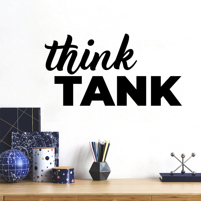 Vinyl Wall Art Decal - Think Tank - 7" x 14" - Trendy Motivational Positive Hard Work Quote Sticker For Home School Office Conference Rooms Coffee Shop Decor 3