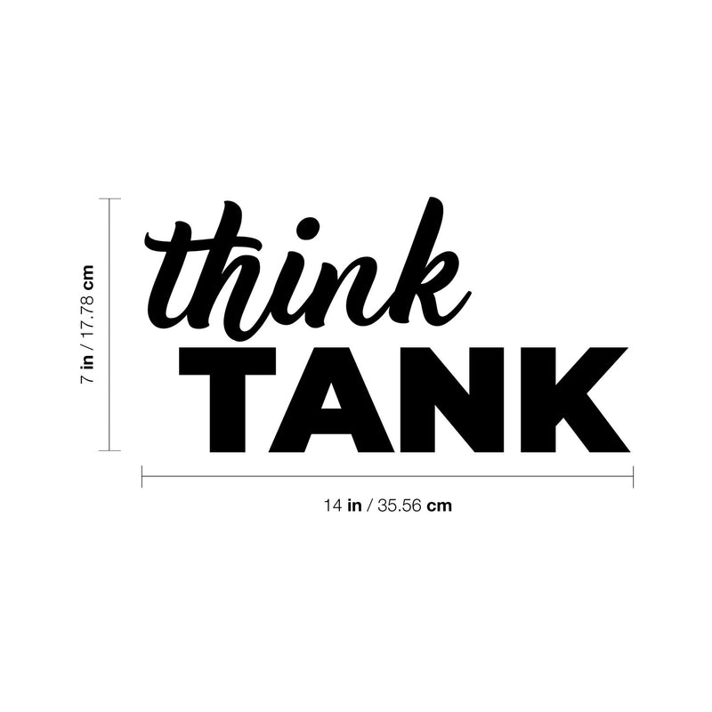 Vinyl Wall Art Decal - Think Tank - Trendy Motivational Positive Hard Work Quote Sticker For Home School Office Conference Rooms Coffee Shop Decor 4