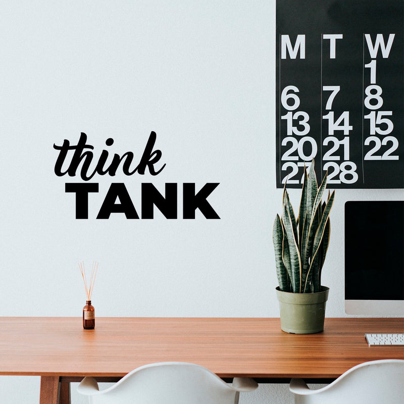 Vinyl Wall Art Decal - Think Tank - 7" x 14" - Trendy Motivational Positive Hard Work Quote Sticker For Home School Office Conference Rooms Coffee Shop Decor 2