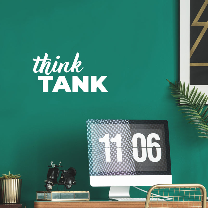 Vinyl Wall Art Decal - Think Tank - 7" x 14" - Trendy Motivational Positive Hard Work Quote Sticker For Home School Office Conference Rooms Coffee Shop Decor 3