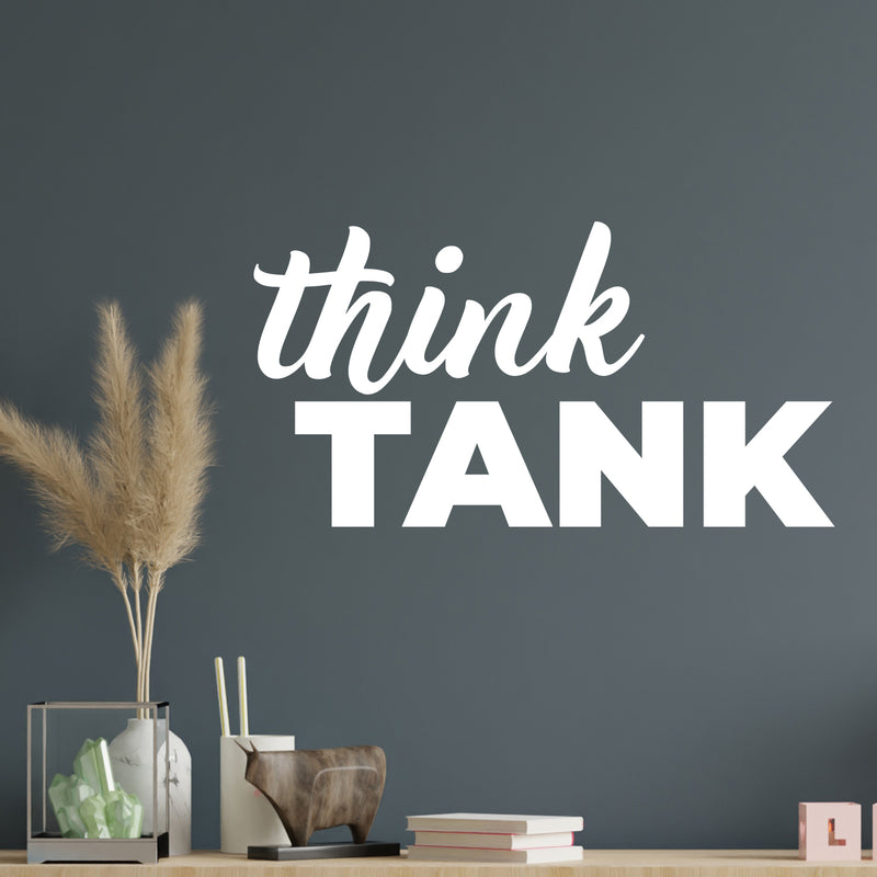 Vinyl Wall Art Decal - Think Tank - 7" x 14" - Trendy Motivational Positive Hard Work Quote Sticker For Home School Office Conference Rooms Coffee Shop Decor 2