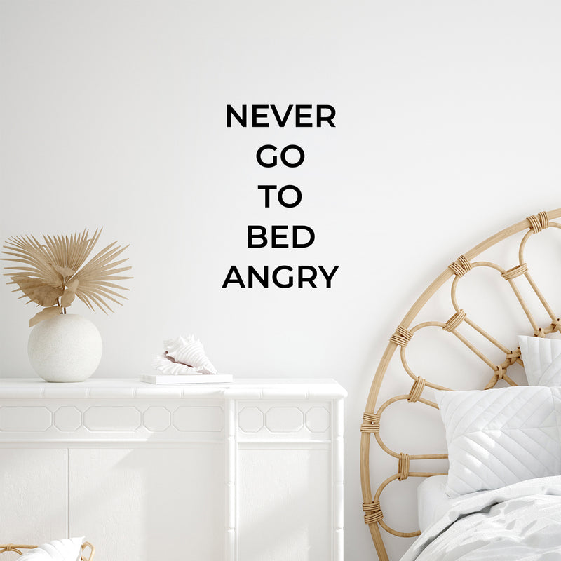 Vinyl Wall Art Decal - Never Go To Bed Angry - 17" x 11" - Trendy Lovely Inspirational Quote Sticker For Home Bedroom Closet Living Room Kids Room Playroom Playground Daycare Decor 3