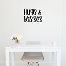 Vinyl Wall Art Decal - Hugs And Kisses - 15" x 20" - Modern Inspirational Quote Sticker For Couples Home Office Boyfriend Girlfriend Bedroom Valentine's Day Decor 2