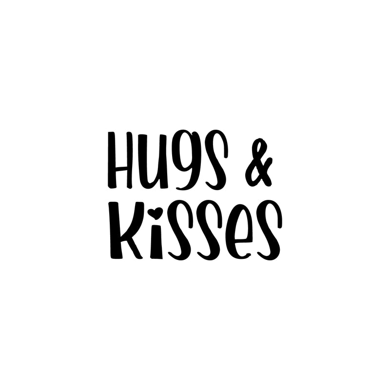 Vinyl Wall Art Decal - Hugs And Kisses - 15" x 20" - Modern Inspirational Quote Sticker For Couples Home Office Boyfriend Girlfriend Bedroom Valentine's Day Decor 1