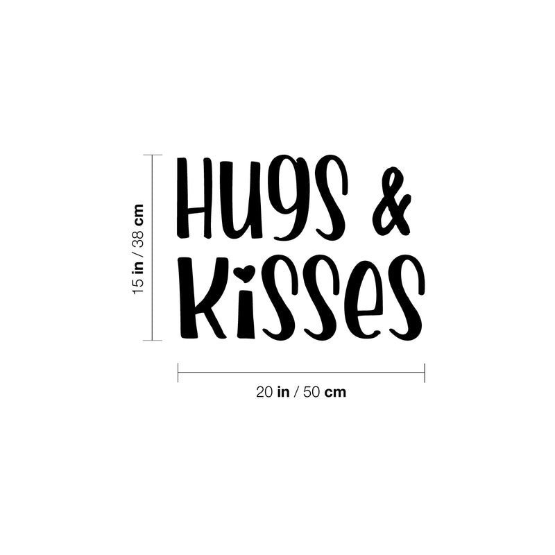 Vinyl Wall Art Decal - Hugs And Kisses - 15" x 20" - Modern Inspirational Quote Sticker For Couples Home Office Boyfriend Girlfriend Bedroom Valentine's Day Decor 4