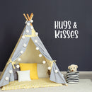 Vinyl Wall Art Decal - Hugs And Kisses - 15" x 20" - Modern Inspirational Quote Sticker For Couples Home Office Boyfriend Girlfriend Bedroom Valentine's Day Decor 3