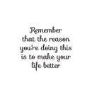 Vinyl Wall Art Decal - Remember That The Reason You're Doing This - 17" x 20" -  Trendy Motivational Self Love Quote Sticker For Home Bedroom Therapy Office Decor 1