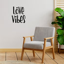 Vinyl Wall Art Decal - Love Vibes - 20" x 17" -  Modern Lovely Quote Heart Design Sticker For Couples Home Office Boyfriend Girlfriend Bedroom Mirror Valentine's Day Decor 3