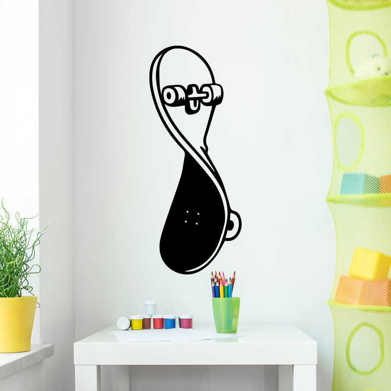 Vinyl Wall Art Decal - Skateboard Flex - 25" x 10" - Trendy Retro Cool Design Sticker For Home School Classroom Office Boys Room Teen Bedroom Window Decor 2