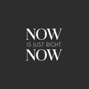 Vinyl Wall Art Decal - Now Is Just Right Now - 18" x 20" - Modern Inspirational Optimistic Quote Sticker For Home Office Bedroom Closet Living Room Decor 1