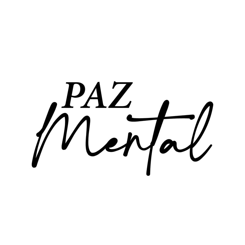 Vinyl Wall Art Decal - Paz Mental / Mental Peace - Motivating Lovely Self Esteem Spanish Quote Sticker For Home Bedroom Closet Living Room Therapist Office Coffee Shop Decor 1