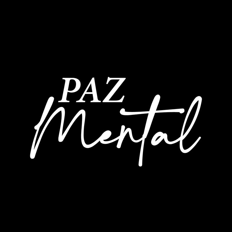 Vinyl Wall Art Decal - Paz Mental / Mental Peace - 6" x 12"-  Motivating Lovely Self Esteem Spanish Quote Sticker For Home Bedroom Closet Living Room Therapist Office Coffee Shop Decor 1