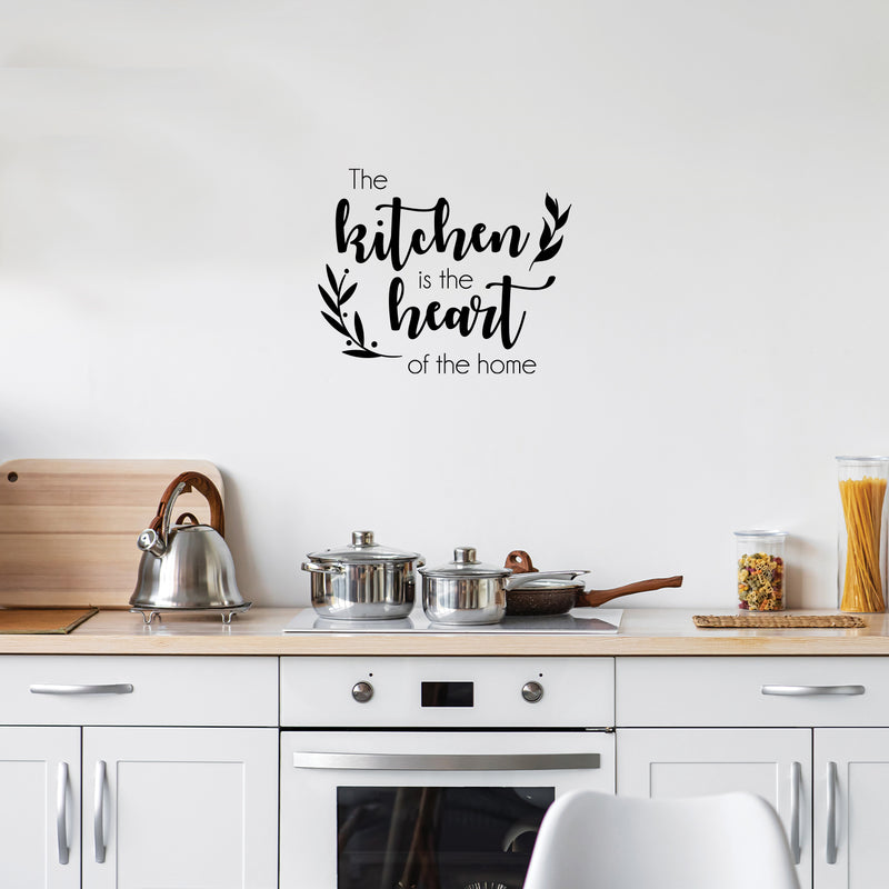 Vinyl Wall Art Decal - The Kitchen Is The Heart Of The Home - Modern Funny Food Lovers Quote Sticker For Home Dining Room Kitchen Coffee Shop Restaurant Storefront Deco 3