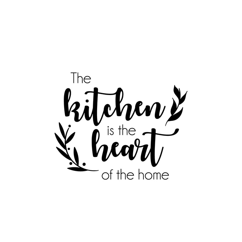 Vinyl Wall Art Decal - The Kitchen Is The Heart Of The Home - Modern Funny Food Lovers Quote Sticker For Home Dining Room Kitchen Coffee Shop Restaurant Storefront Deco 1