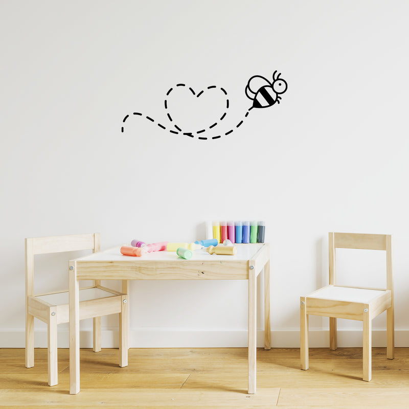 Vinyl Wall Art Decal - Love Bee - 10" x 24" - Modern Inspirational Cute Animal Design Sticker For Children Bedroom Home Baby Nursery Daycare Kids Room Decor 3