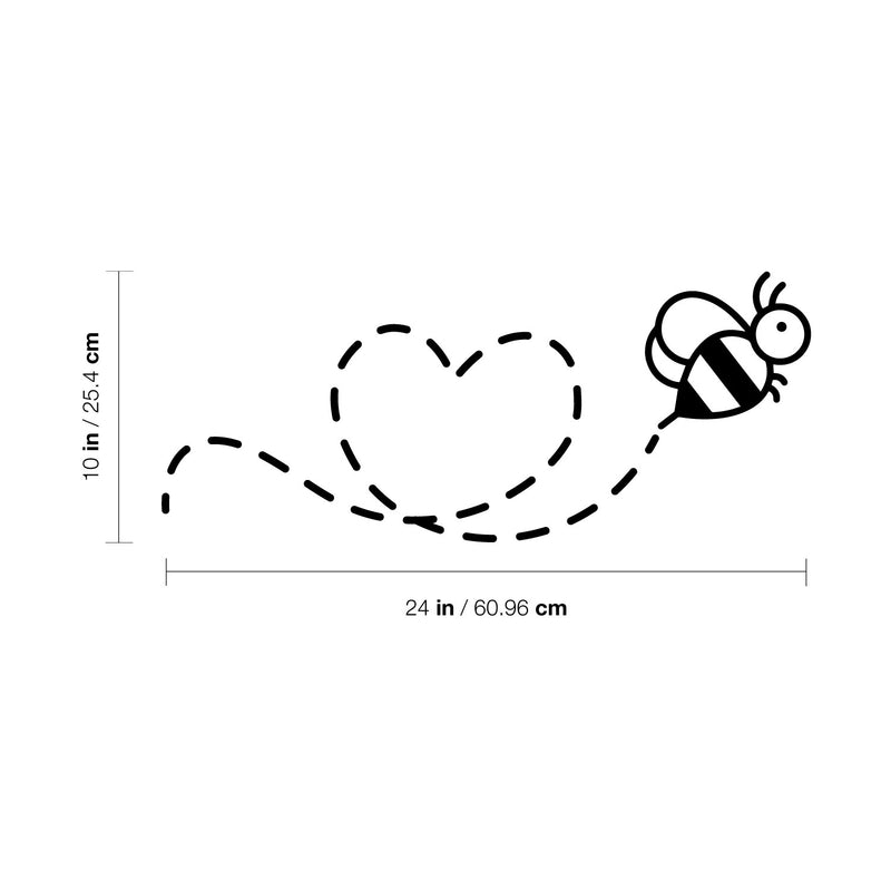 Vinyl Wall Art Decal - Love Bee - 10" x 24" - Modern Inspirational Cute Animal Design Sticker For Children Bedroom Home Baby Nursery Daycare Kids Room Decor 4