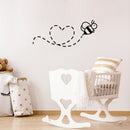Vinyl Wall Art Decal - Love Bee - 10" x 24" - Modern Inspirational Cute Animal Design Sticker For Children Bedroom Home Baby Nursery Daycare Kids Room Decor 2